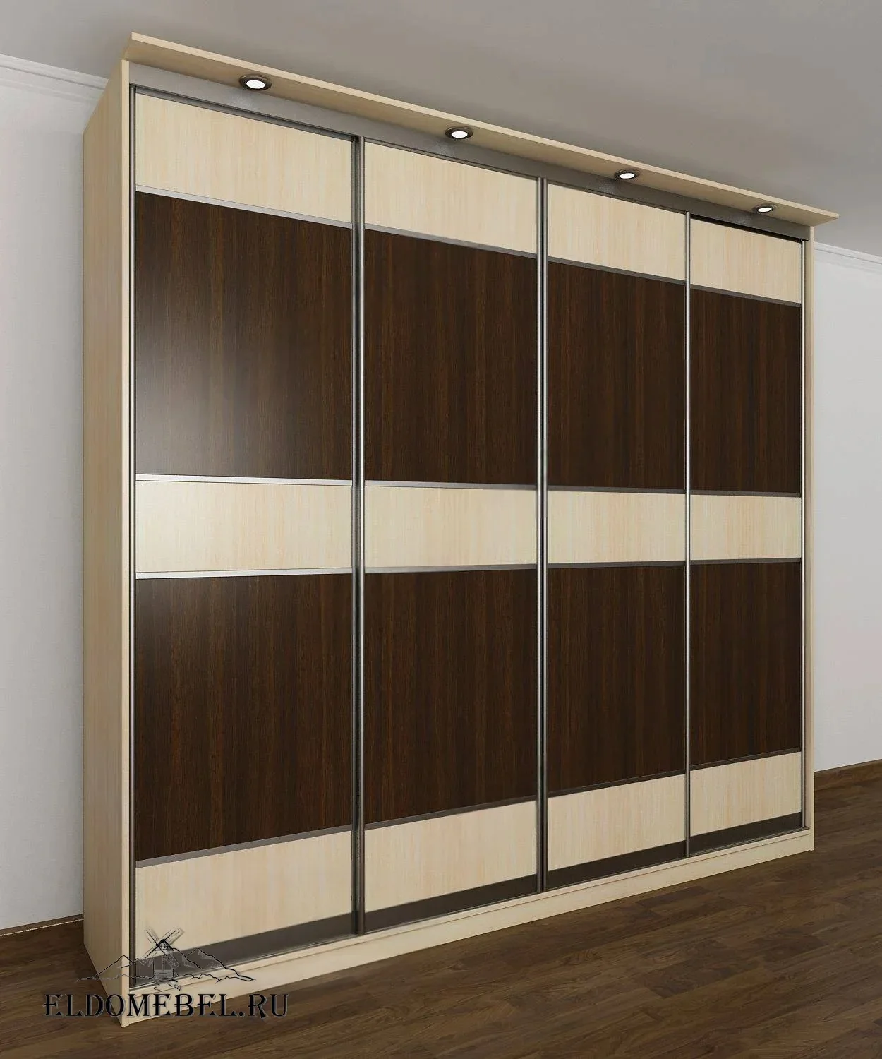 Шкаф купе Леро 25      цвет Стандарт беленый дуб - венге