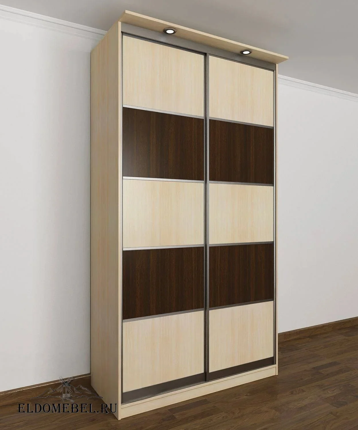Шкаф купе Леро 26      цвет Стандарт беленый дуб - венге