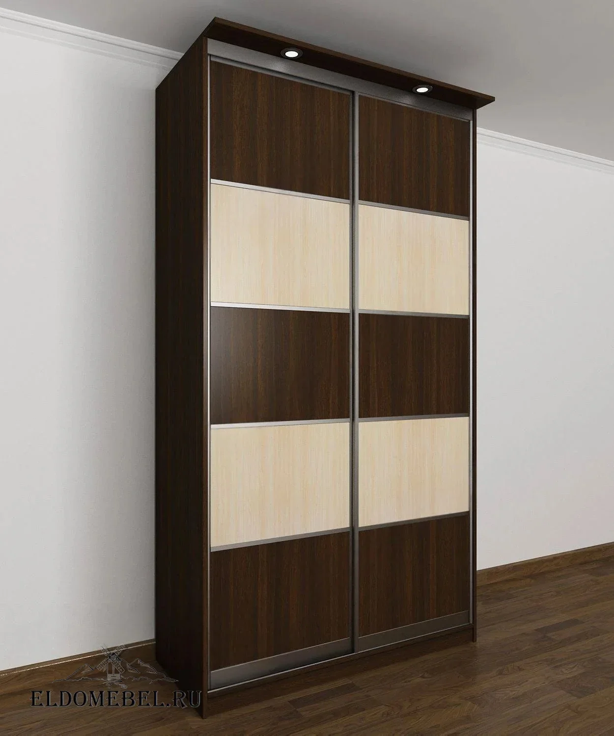 Шкаф купе Леро 26      цвет Стандарт венге - молочный дуб