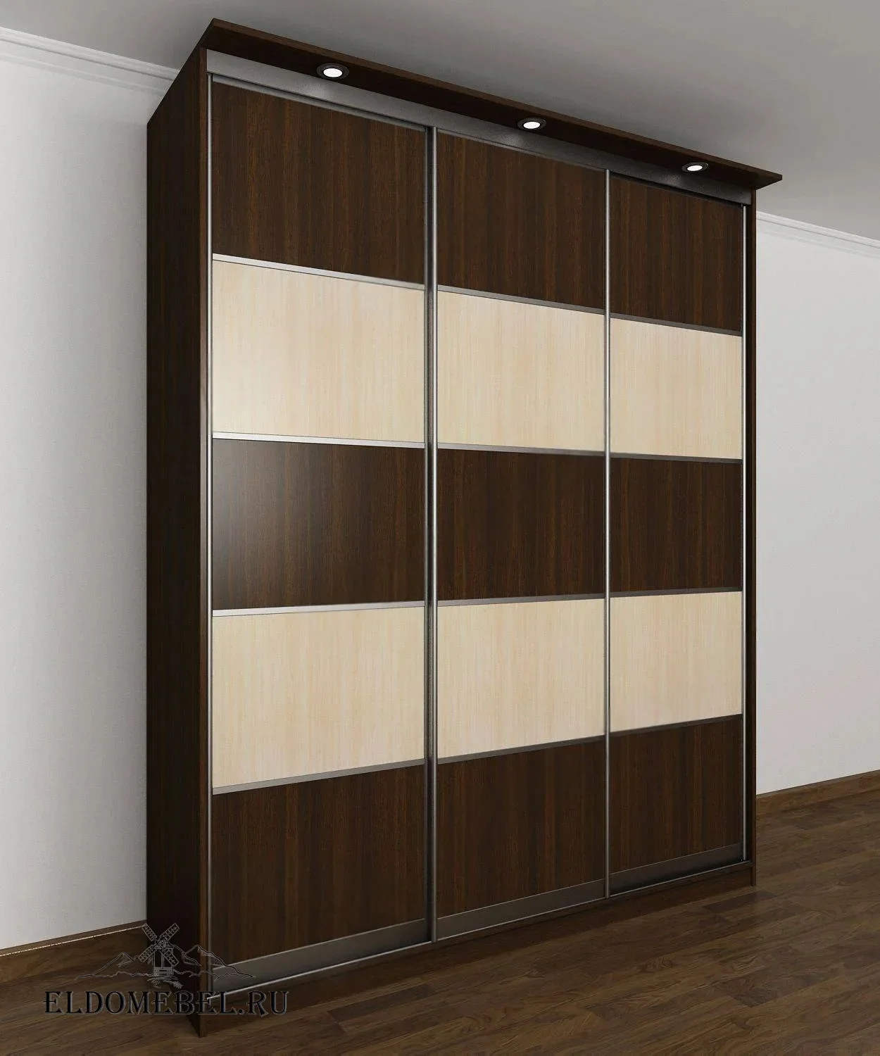 Шкаф купе Леро 27      цвет Стандарт венге - молочный дуб