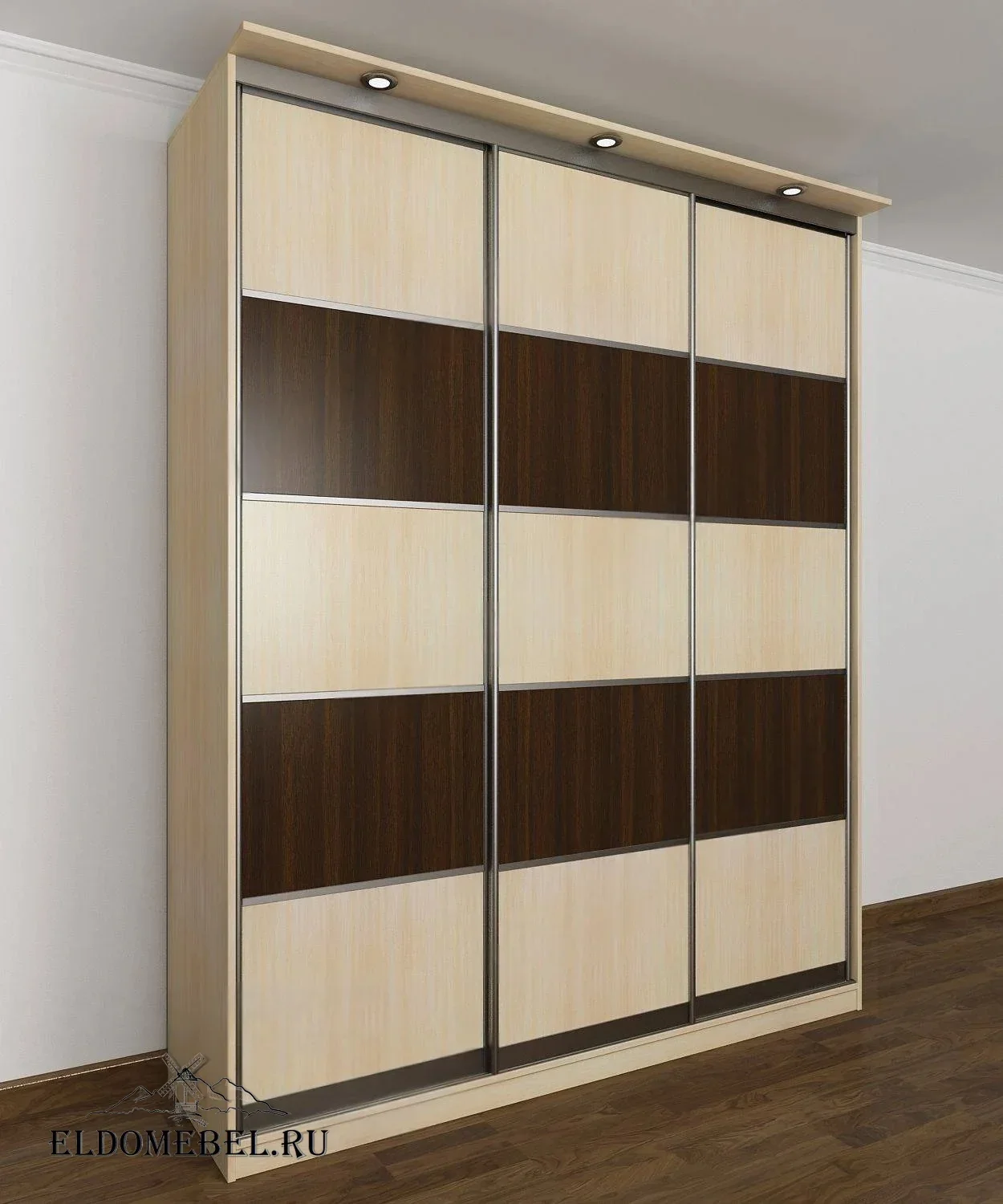 Шкаф купе Леро 27      цвет Стандарт беленый дуб - венге