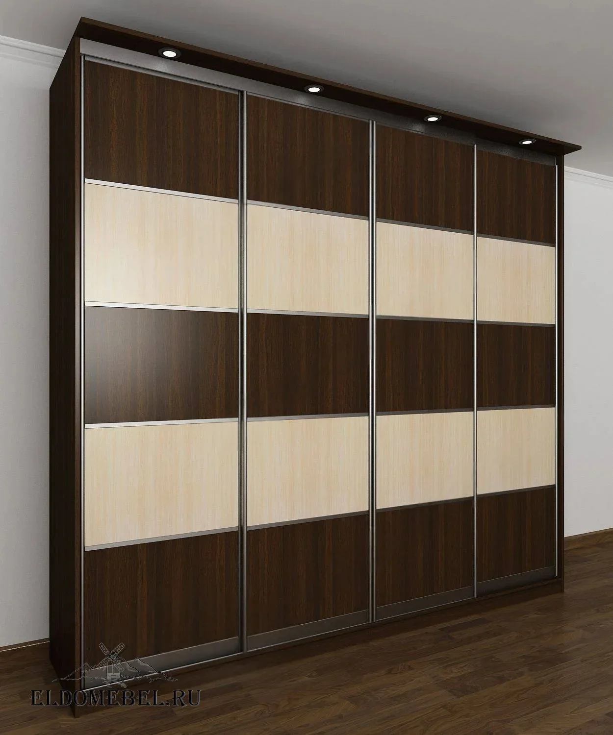 Шкаф купе Леро 28      цвет Стандарт венге - молочный дуб