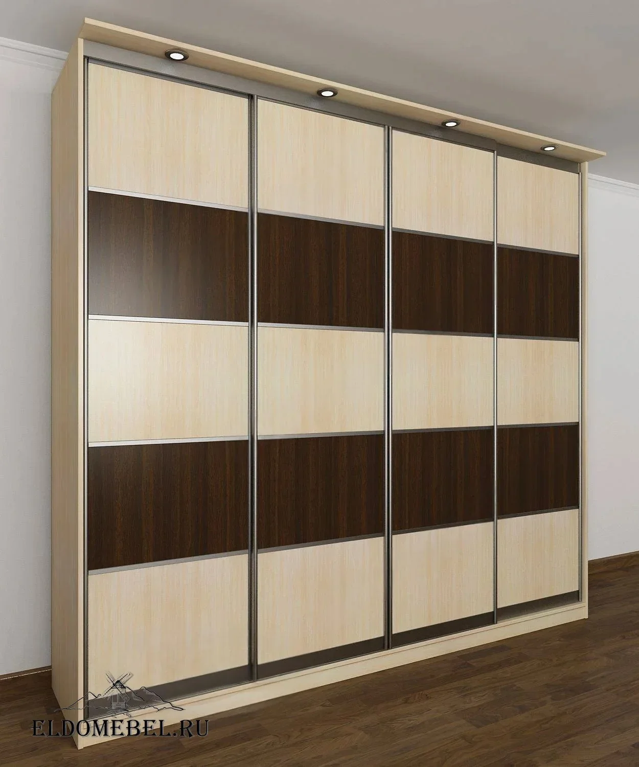 Шкаф купе 28      цвет Стандарт беленый дуб - венге