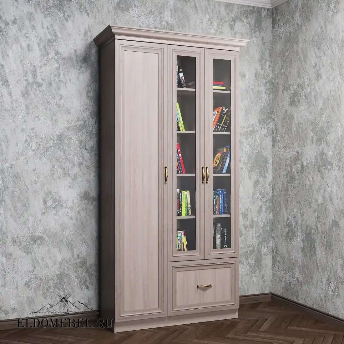 Книжный шкаф Автограф 12 цвет Стандарт шимо светлый