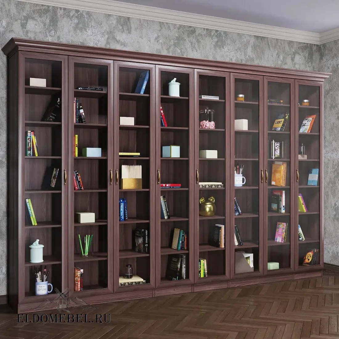 Книжный шкаф Автограф 13 цвет Стандарт шимо темный