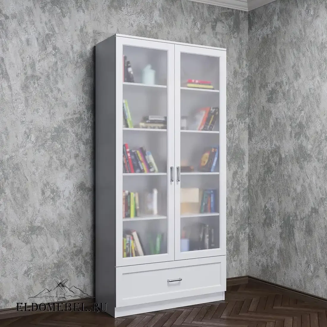 Книжный шкаф Автограф 14 цвет Стандарт белый