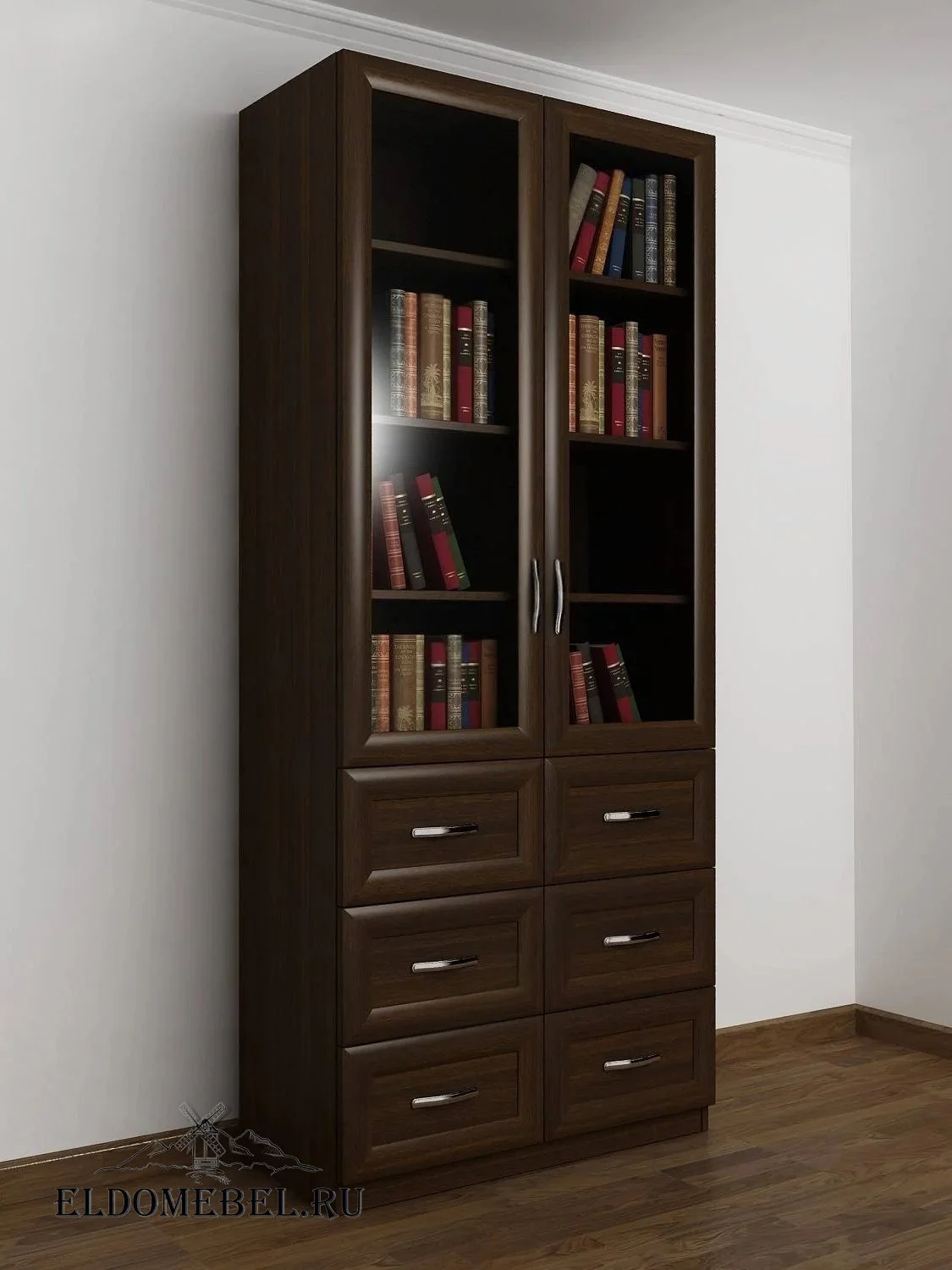 Книжный шкаф 2/5      цвет Стандарт венге