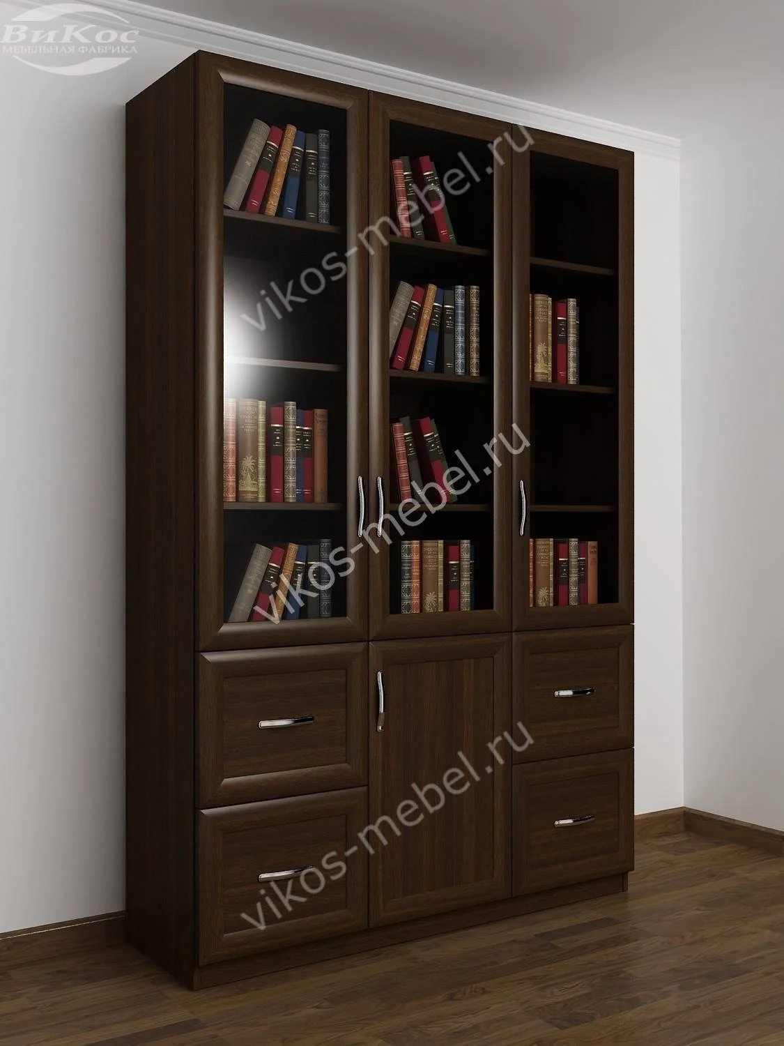 Книжный шкаф 3/5      цвет Стандарт венге