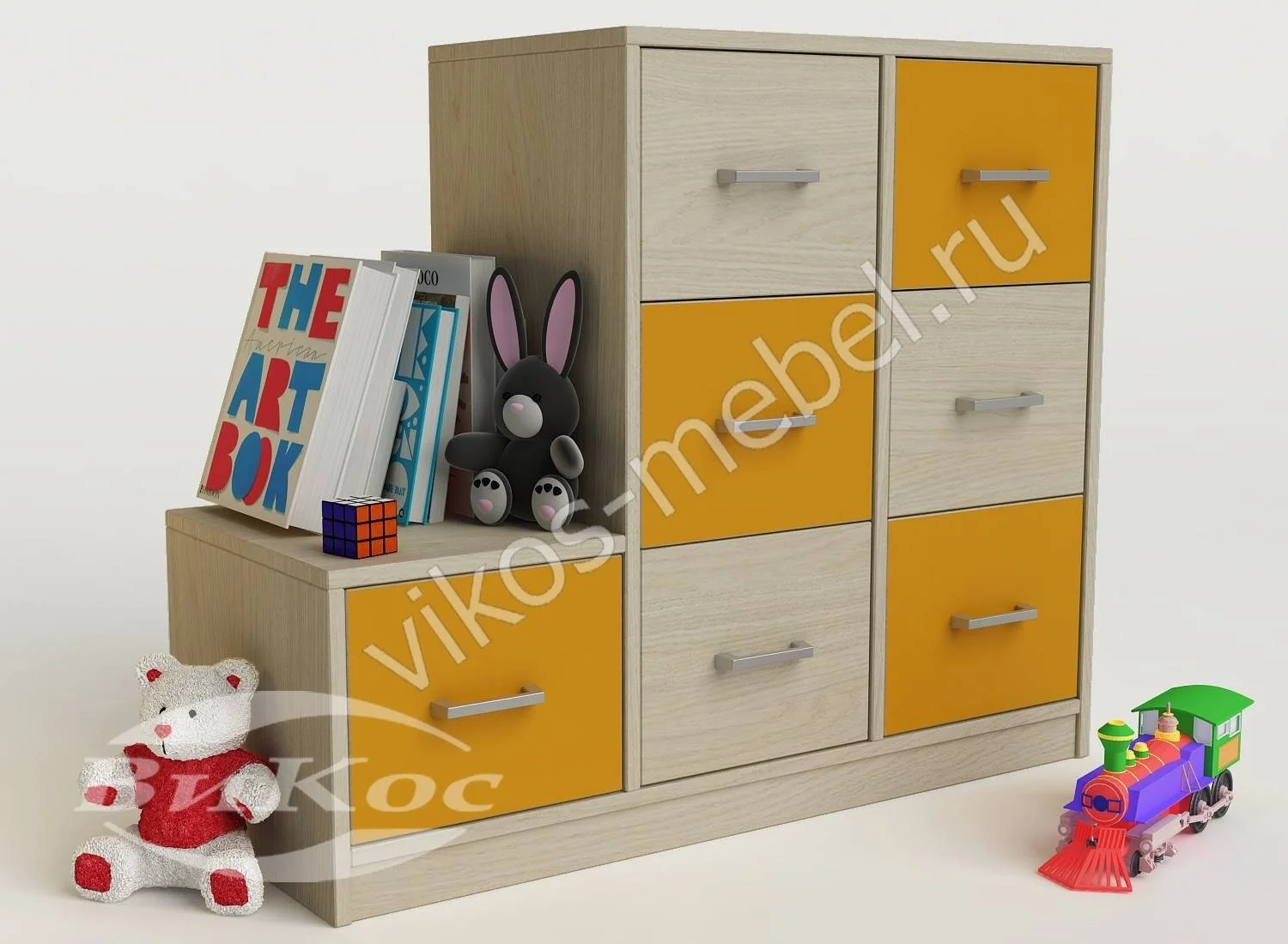 Детский комод 3/ 4      цвет желтый